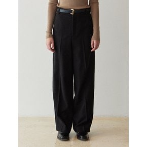 COTTON WOOL LOW-RISE PANTS(BLACK)