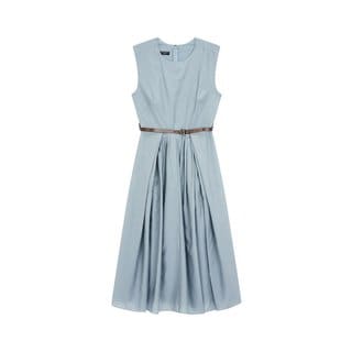 엠포리오아르마니 여성 플리티드 레더 벨트 원피스 A524112503001