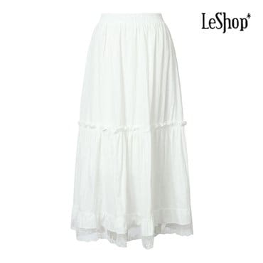 르샵 프릴 레이스 롱 스커트 (BP5SK005A)