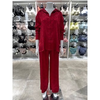 Calvin Klein Underwear [파주점] [CK언더웨어] 여성 샤인 새틴 자카드 AOP 셔츠 팬츠 세트 QS7535-ZMZ/QS7536-ZMZ