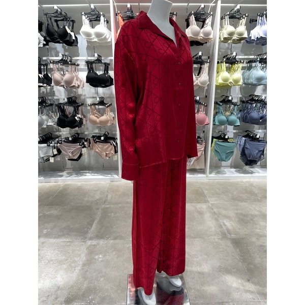 [파주점] [CK언더웨어] 여성 샤인 새틴 자카드 AOP 셔츠 팬츠 세트 QS7535-ZMZ/QS7536-ZMZ