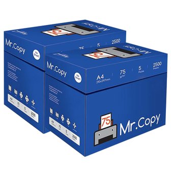 미스터카피 A4용지 A4 복사용지 75g 2500매 2BOX