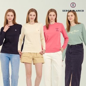 [비노출 특가] [세르즈블랑코] 소로나 로고 긴팔 티셔츠 여성 4종세트