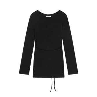벨리아르 STRAP LONG SLEEVE CARDIGAN-BLACK