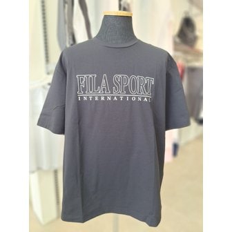 휠라 [여주점] FS2RSH2104X BLK 냉감 인터내셔널 레터링 반팔티 남여공용