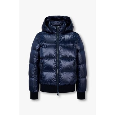 ARMANI EXCHANGE 여성 로고 패치 덕다운 패딩 자켓(A424310530)네이비