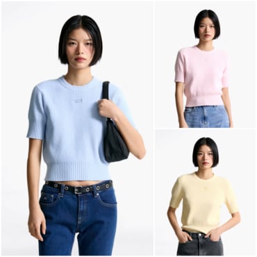 타미진스 여성 쇼트 슬리브 스웨터 T32F1KTO30TWT2 TOMMY JEANS