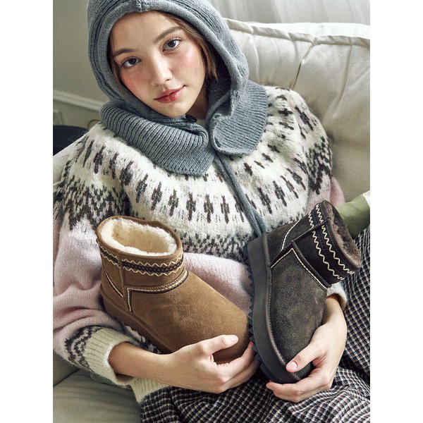 [리퍼브]rfb1037 Snug Stitch Ankle Boots - 2 Colors