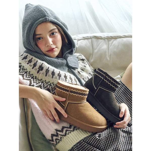 [리퍼브]rfb1037 Snug Stitch Ankle Boots - 2 Colors