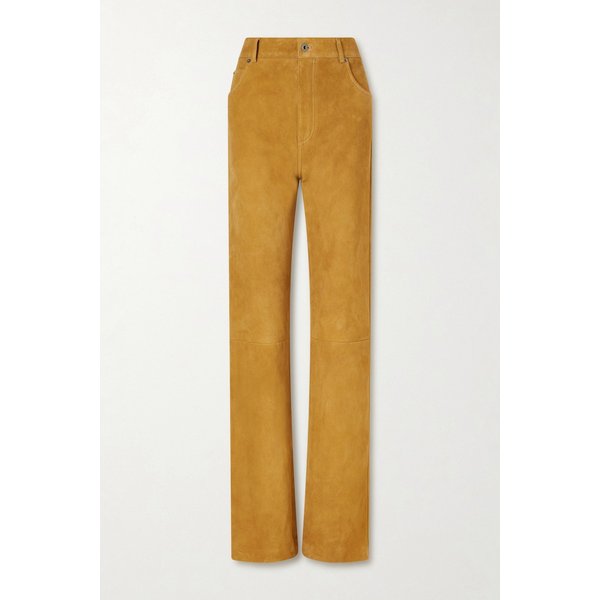 스웨이드 하이라이즈 스트레이트 팬츠 카멜 46376663163050460