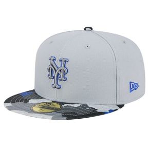 [해외] 1050683 뉴에라 모자 MLB [뉴욕 메츠] Active Team Camo 59FIFTY Fitted Hat - Gray