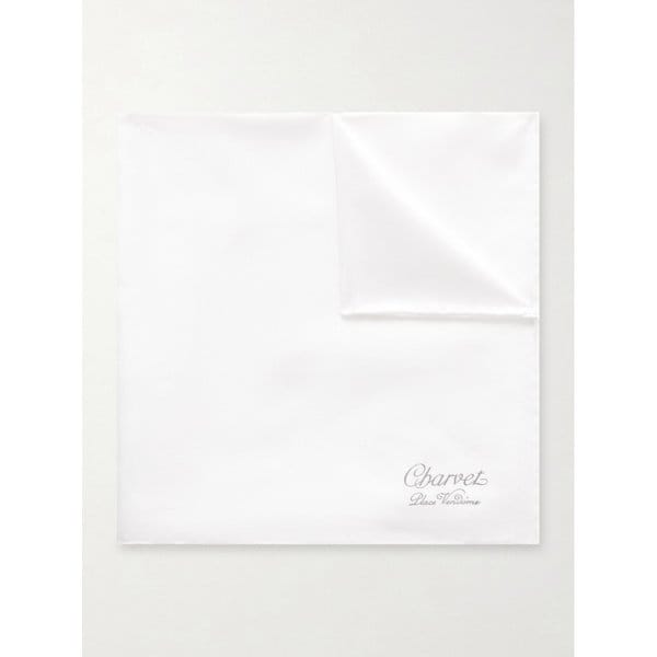 샤르베 로고 프린트 실크 포켓 스퀘어 46376663163014939