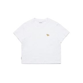 Z262WST720- WHITE 우먼 엔젤 와펜 크롭 반팔 티셔츠