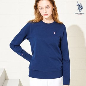 [U.S. POLO ASSN.] 여성 USA 코튼 블렌디드 맨투맨_NAVY