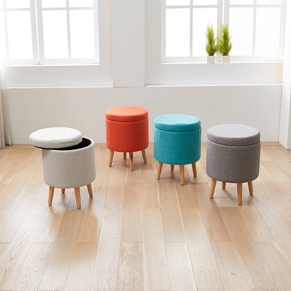 [동서가구] 올리버 패브릭 수납 스툴 DF917813