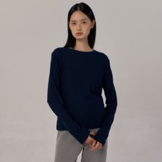 Tencel Rib Long Sleeve T-Shirts (Deep Navy)