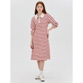 L Silhouette Stripe Dress_Red