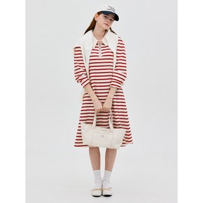 L Silhouette Stripe Dress_Red