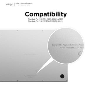 [elago] MacBook Pro 16  16 2023 2021 인치 대응 케이스 클리어 배열구 부착 반투명 심플 하드