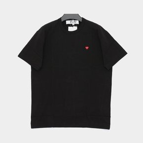 레드 스몰하트 패치 반팔 공용 티셔츠 AX T304 051 1