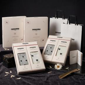/레노마 레노마 여성 플라워 양말 2족 선물 2pack