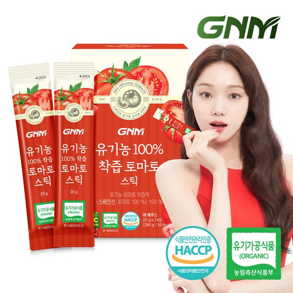 GNM 유기농 100% NFC 착즙 토마토 스틱 1박스(총 14포) / 토마토즙 주스