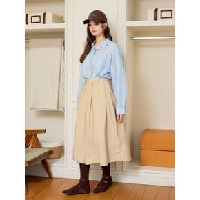 AR_Beige basic pleat skirt