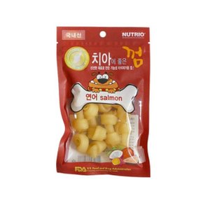 국내산 치아에좋은 강아지껌 연어 80g 강아지간식