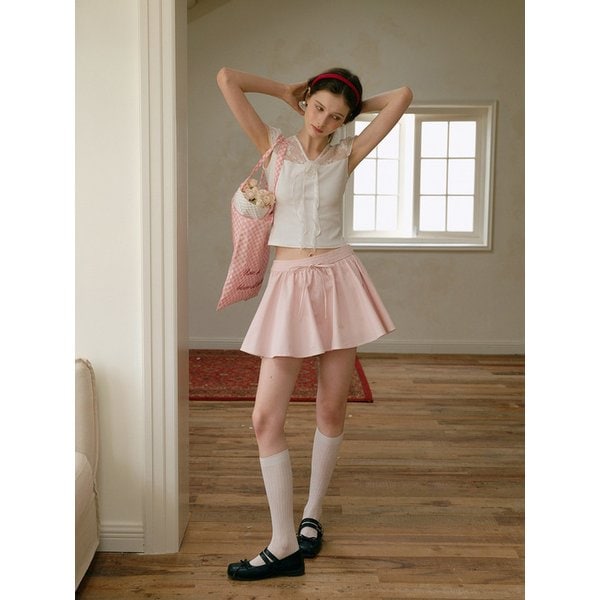 Cest_Flower lace splicing blouse