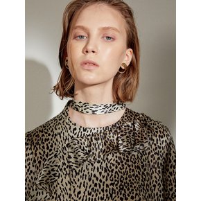 SILK FRILL LEOPARD DRESS