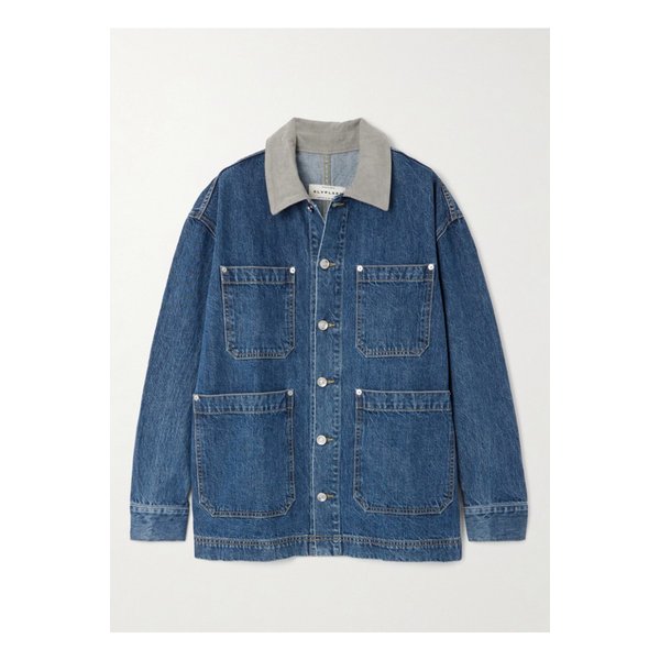 실버레이크 코튼 코듀로이 트리밍 데님 재킷 미드 데님 1647597356197204