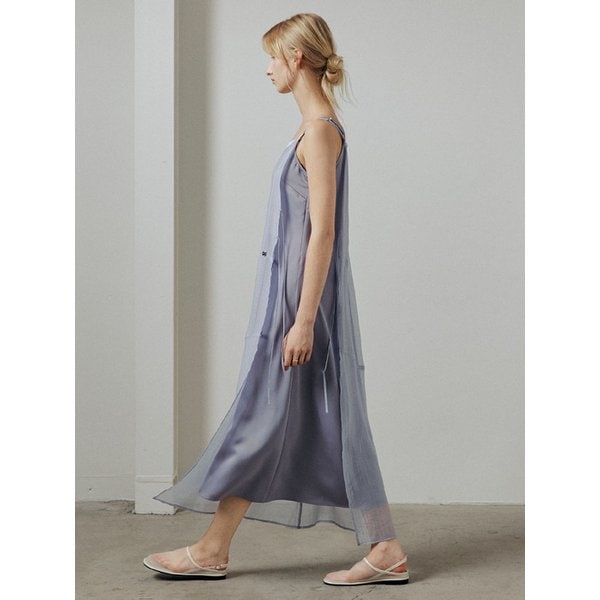 레이어드 슬리브리스 원피스_GREY