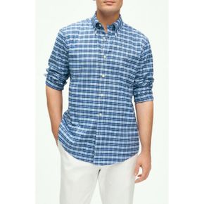 4533010 Brooks Brothers Check Stretch Button-Down Oxford Shirt