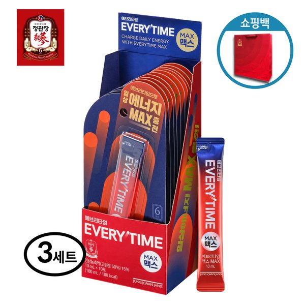 에브리타임 맥스 10ml 10포 3세트-쇼핑백포함 선물세트