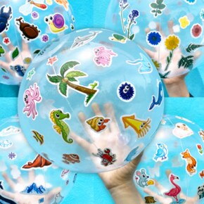 비치볼 여름 스티커 꾸미기 만들기 DIY 키트 워터파크 바닷가 공놀이 해변 탱탱볼