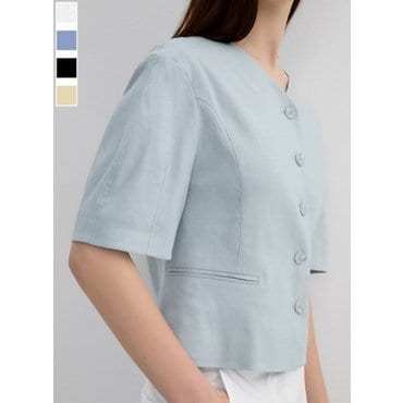 리스트 썸머 린넨 하프 슬리브 자켓