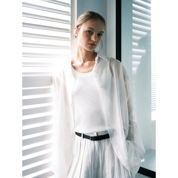 TENCEL LOOSE FIT SHIRTS_NHBL5239 (WHITE)