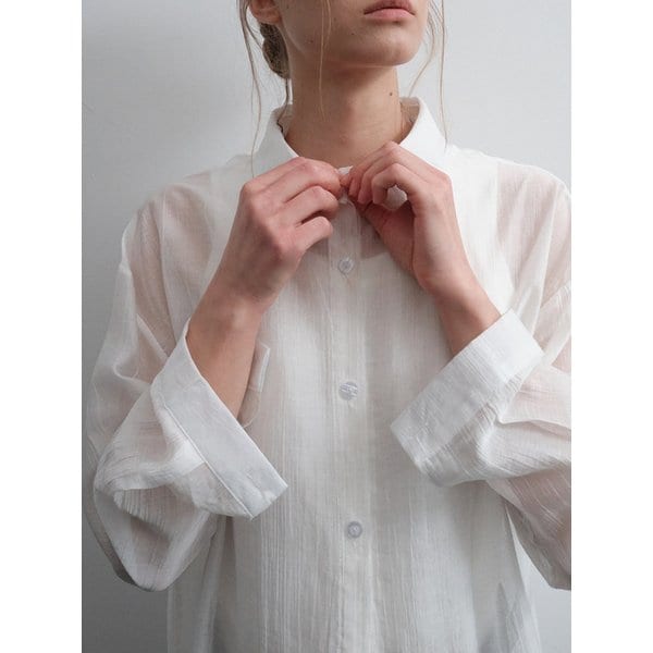 TENCEL LOOSE FIT SHIRTS_NHBL5239 (WHITE)