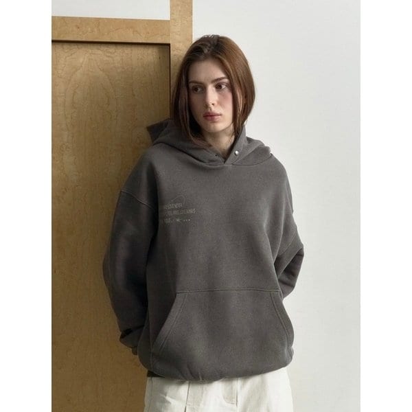 Pigment Oversized Fleece Lined Hoodie _ Ash Brown