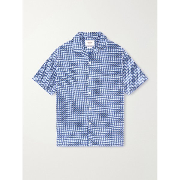 포르투기스 플란넬 소울 컨버터블 칼라 프린트 코튼 셔츠 46376663163010596