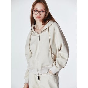 Seam Detail Hoodie Zip Up (IVORY)