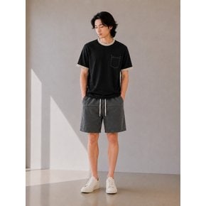 남성 소로나 배색골지 반팔티셔츠 CXS26MKRT507 BLA