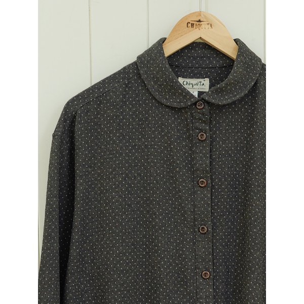 도트 냅핑 풀오버 원피스 브라운 251017BR