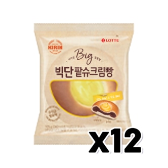  기린 빅단팥슈크림빵 베이커리빵 105g x 12개