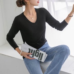 /모찌촉촉 브이넥 롱티셔츠 KO11-T-34