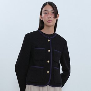 Tweed Cropped Jacket_BLACK 23FW