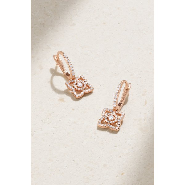 드비어스 인챈티드 로터스 18k 로즈 골드 다이아몬드 후프 이어링 1647597310322386