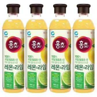  대상 청정원 홍초 레몬라임 900ml x 4개