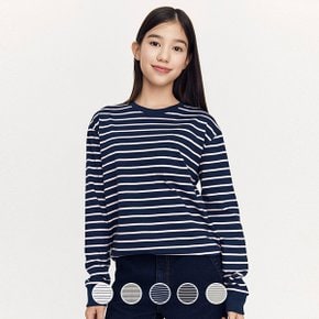 03025912 헤비 코튼 스트라이프 긴팔 티셔츠