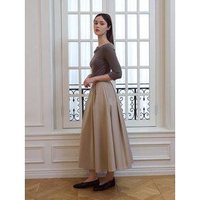 Elin tuck skirt [Beige]